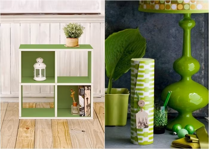 Không phải mọi đồ nội thất bạn đều sử dụng màu xanh đâu nhé bởi như thế rất rối mắt và gây phản cảm. Bạn chỉ nên lựa chọn những đồ vật có kích cỡ nhỏ hoặc trung bình là gam màu xanh để tạo nên sự hài hòa với không gian nội thất chung cho cả ngôi nhà và từng hạng mục.