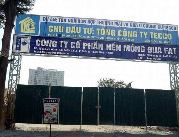Dự án tòa nhà hỗn hợp thương mại và nhà ở chung cư Tecco do Công ty Cổ phần Tập đoàn Tecco làm chủ đầu tư cũng đang bị thế chấp. Ảnh: Báo Tài nguyên môi trường.
