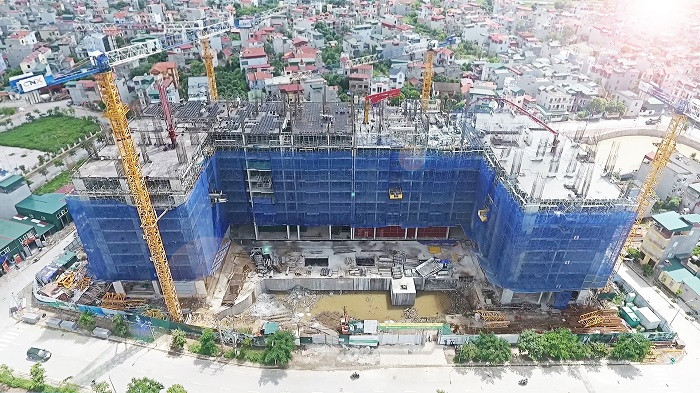 Dự án có diện tích đất xây dựng 8.142m2, gồm 2 tòa nhà cao 22 tầng nổi, 3 tầng hầm. Dự án sẽ cung cấp ra thị trường 680 căn hộ, với giá bán từ 16,5 triệu đồng/m2. Ảnh: nhadatxanhmienbac.com.