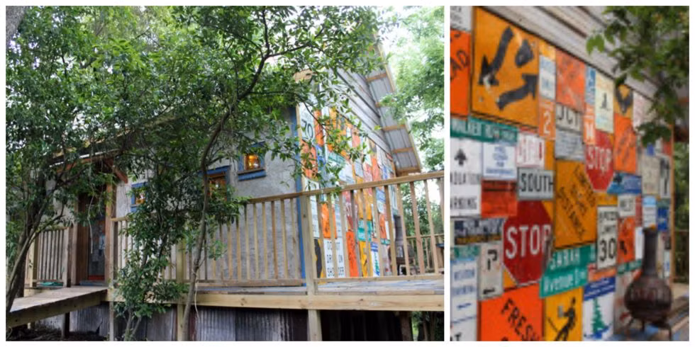 Ngôi nhà ở Phoenix. Tác giả của ngôi nhà này đã kỳ công thu thập những biển báo giao thông vất đi để tạo thành bức tường độc đáo đầy nghệ thuật cho ngôi nhà.