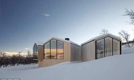 Khu nghỉ mát ở Buskerud, Na Uy bao gồm bốn phòng ngủ, một phòng khách riêng biệt, khu vực ăn uống, phòng thư giãn và khu vực giải trí tầng lửng dành cho trẻ em. Nơi đây rất thích hợp cho các gia đình đi nghỉ trượt tuyết. 