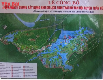 Dự án khu du lịch nghỉ dưỡng, sinh thái hồ Vân Hội bao gồm: khu sinh thái, khu nghỉ dưỡng, khu cây xanh, khu dân cư… Ảnh: Báo Yên Bái điện tử.