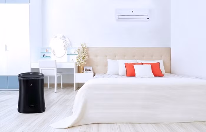 Phòng ngủ lớn của cha mẹ đơn giản thoáng đãng. Ảnh: FBNV.