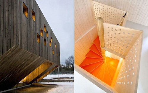 Tòa nhà gồm có 4 phòng học, 2 cho trẻ 1-3 tuổi và 2 cho trẻ 3-6 tuổi. Chủ đích của nhà thiết kế là tạo ra bầu không khí ấm áp và vui tươi cho trẻ, mong sẽ phát triển trí não tốt nhất cho bé trong những năm đầu đời.