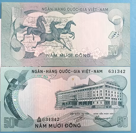 Tiền in hình con ngựa được sản xuất năm 1972. Ảnh: Shoptienmayman.