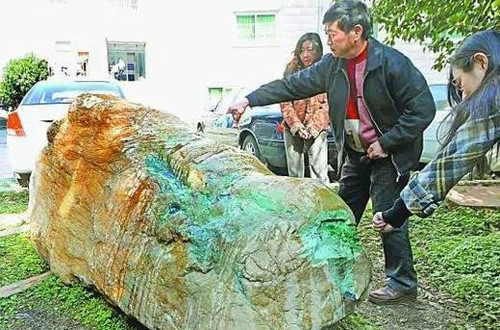 Khối phỉ thúy khổng lồ. Ông Thái Hữu Ích, một ngư dân ở Phúc Kiến, Trung Quốc đã vô tình nhặt được một khối đá lạ trong lúc đánh cá. Nhận ra màu sắc khác thường của tảng đá, ông Ích đã thuê cần cẩu để đưa hòn đá này lên bờ.