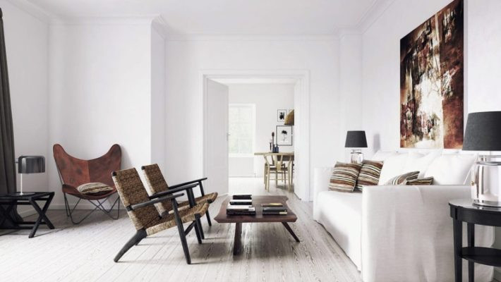 Nếu yêu thích phong cách cổ điển, bạn có thể sơn tường nhà màu trắng và kết hợp với đồ nội thất màu tối để làm cho yếu tố cổ điển của ngôi nhà thêm rõ nét hơn. Ảnh: Phunsonnha.