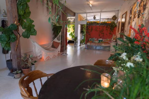 Từ phòng ngủ, tới phòng khách, phòng tắm, hành lang, ban công, chỗ nào cũng được phủ rợp cây xanh.