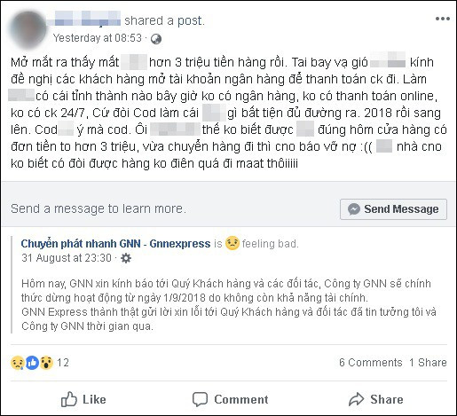 GNN Express no khung truoc khi pha san, khach hang lo 