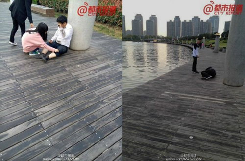 Các nhân chứng cho biết quần áo của hầu hết những người này đều bị rách, một số người còn có những vết bầm tím, trầy xước và đang chảy máu. Một nhân viên của công ty được cử ra để giám sát để đảm bảo các nhân viên bị phạt thực hiện nghiêm túc.