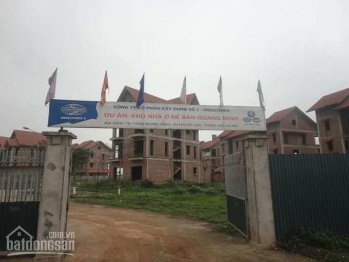 Dự án Khu đô thị Quang Minh do Vinaconex 2 làm chủ đầu tư có tổng diện tích dự án lên đến hơn 20ha, gồm đất xây dựng nhà ở (đất nhà cao tầng, biệt thự vườn, biệt thự song lập…), đất công trình công cộng, nhà chung cư… Ảnh: Bất động sản.
