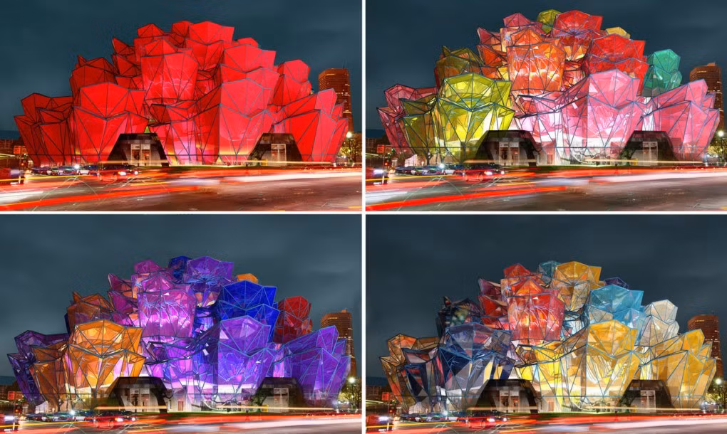 Gian hàng thương mại như đóa hoa hồng. Với ý tưởng xây dựng một không gian bán hàng ấn tượng, thu hút mọi vị khách đặt chân đến đây, một kiến trúc sư kiêm nhà văn người Nga đã lên ý tưởng và thiết kế gian hàng giống hệt bó hoa hồng rực rỡ sắc màu vô cùng độc đáo.