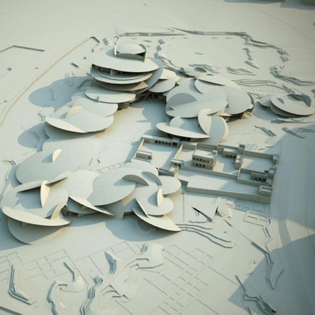 Bảo tàng Nghệ thuật Hồi giáo Doha, Qatar. Thiết kế phức tạp của bảo tàng này khiến bạn nhầm với nghệ thuật gấp giấy của Nhật Bản nếu đến gần, nhìn xa thì giống như một đóa hoa trắng.