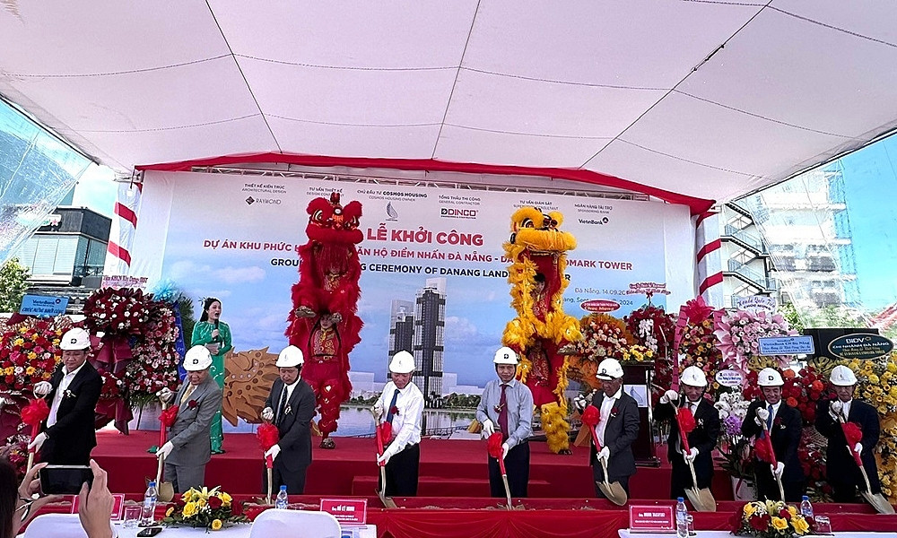 Trước đó, ngày14/9, dự án tòa chung cư tháp đôi Đà Nẵng Landmark Tower chính thức được khởi công. (Ảnh: Báo Xây dựng).