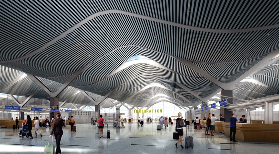 Đầu năm 2016, Tổng Công ty Cảng hàng không Việt Nam đã tiến hành cải tạo, mở rộng và nâng công suất của nhà ga lên 2,5 triệu lượt hành khách/năm, nhưng vẫn chưa đáp ứng kịp tốc độ tăng trưởng số hành khách thông qua cảng trong thời điểm hiện tại, khi 8 tháng đầu năm nay đã có 3,3 triệu lượt hành khách, trong đó có 1,5 triệu lượt hành khách quốc tế thông qua cảng. Ảnh: hasky.com.vn.