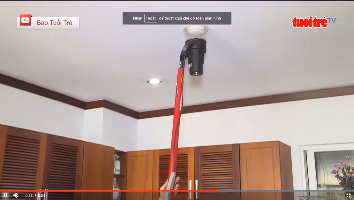 Hệ thống báo cháy tự động không kết nối liên động với hệ thống thang máy... Ảnh chụp màn hình: Tuổi trẻ TV.