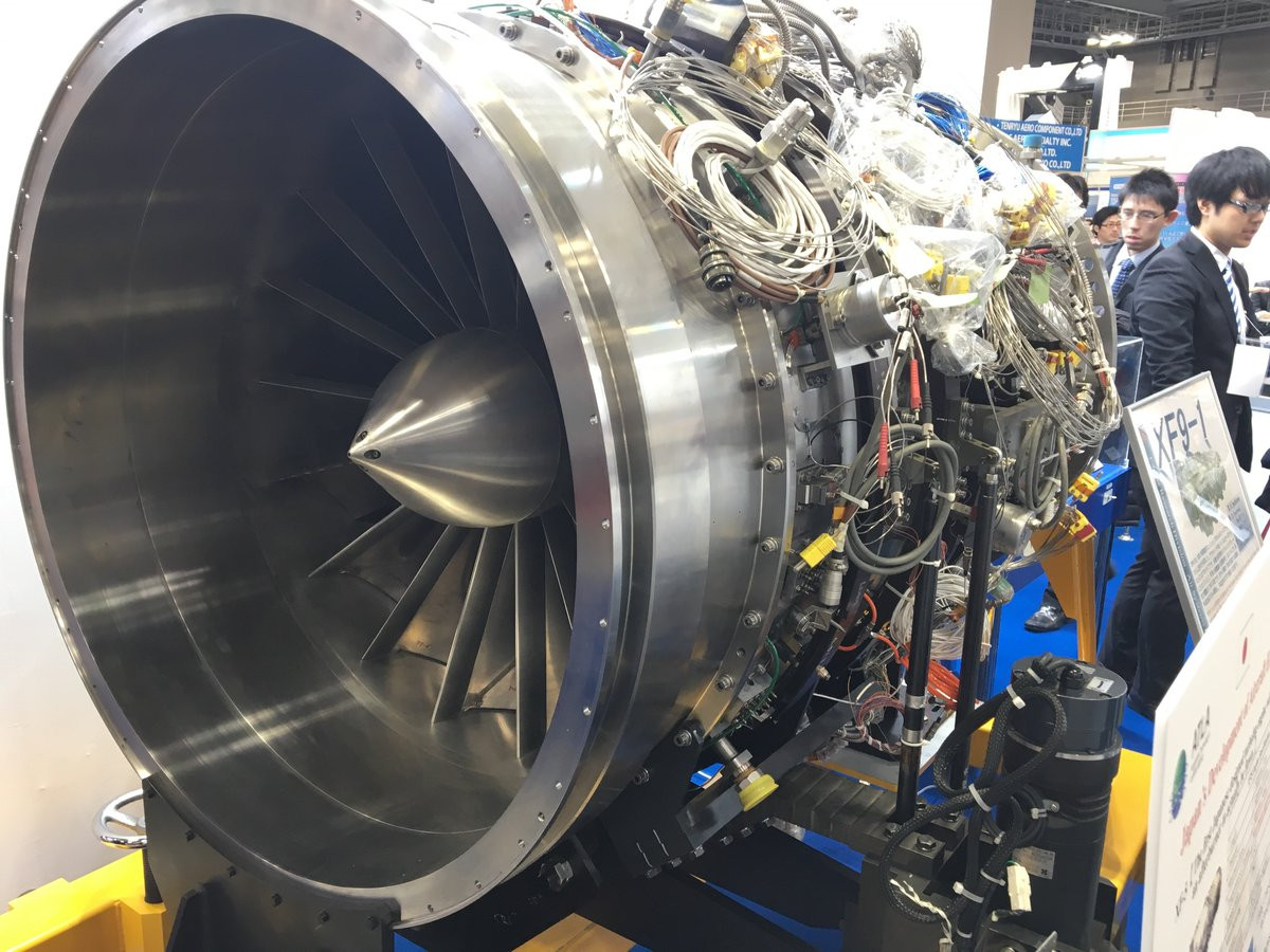 Mô hình kích thước thật động cơ turbofan XF9 được Nhật Bản phát triển cho dòng máy bay tuần tra biển P-1. Nguồn ảnh: Bmpd