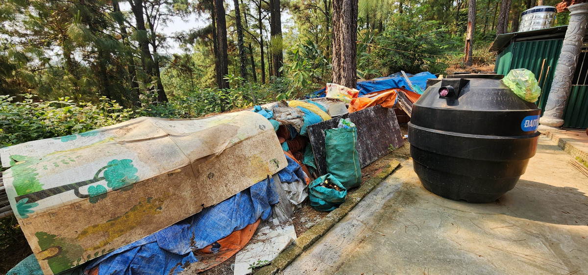 Công tác vệ sinh cảnh quan cũng chưa được triển khai tại chùa.