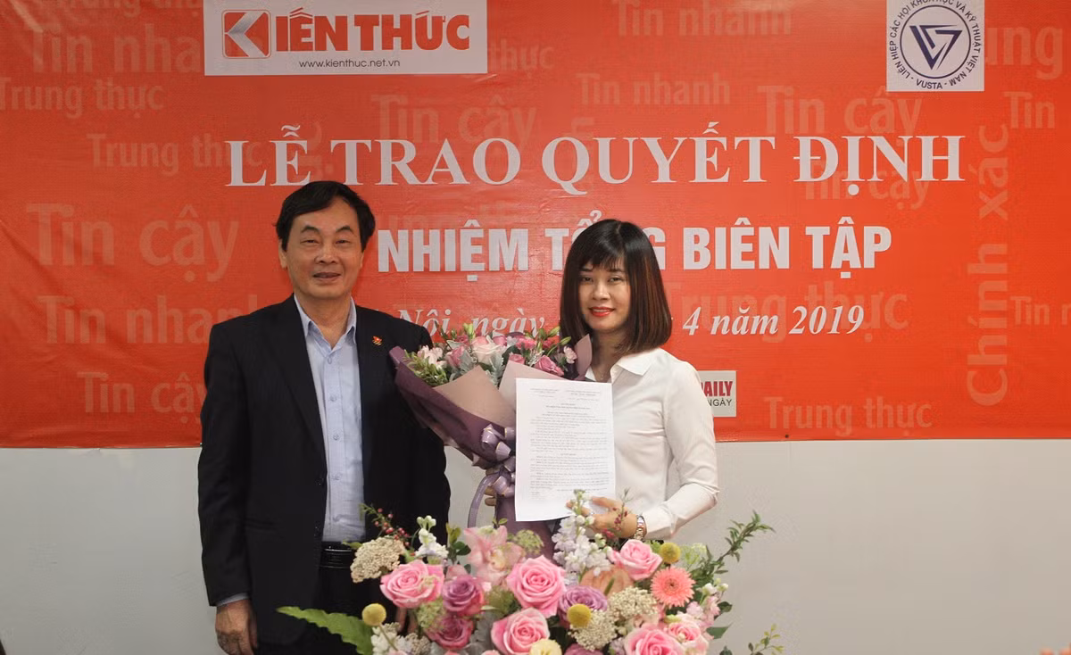 Ba Nguyen Thi Mai Huong tro thanh Tong bien tap Bao dien tu Kien Thuc