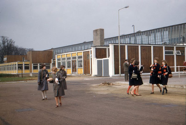 Những cô gái trẻ vừa đi đường vừa trò chuyện vui vẻ.