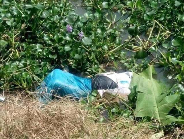 Đến trưa 28/3/2017, một bao tải nổi lên mặt sông Thái Bình, đoạn chảy qua xã Thanh Thủy, huyện Thanh Hà, tỉnh Hải Dương. Trong bao là thi thể một người đàn ông bị trói chặt chân tay, đang trong tình trạng phân hủy nặng. (Ảnh: Kinh Tế Đô Thị) 