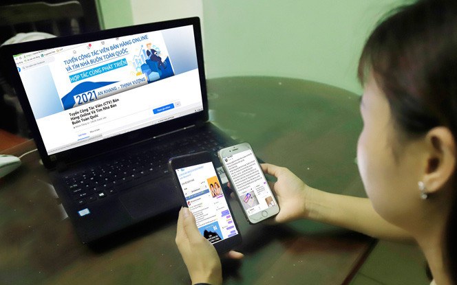 Lam cong tac vien online, nguoi phu nu bi lua 2,5 ty dong