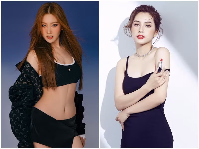 Thiên An sinh năm 1998, kém Thúy Ngân 7 tuổi. Cả hai đều sở hữu vóc dáng thon gọn, gợi cảm cùng gương mặt khả ái.