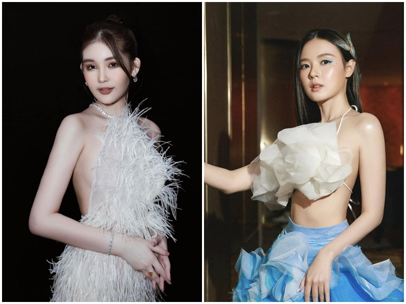 Ở đời thường, Ngân Anh và Midu lựa chọn trang phục gợi cảm.