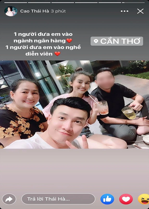 Quốc Trường cũng được fan đẩy thuyền với Cao Thái Hà. Phía Cao Thái Hà cho biết, cả hai là bạn chí cốt từ lâu nên giữa hai người có thể thoải mái cư xử. Ảnh: FBNV.