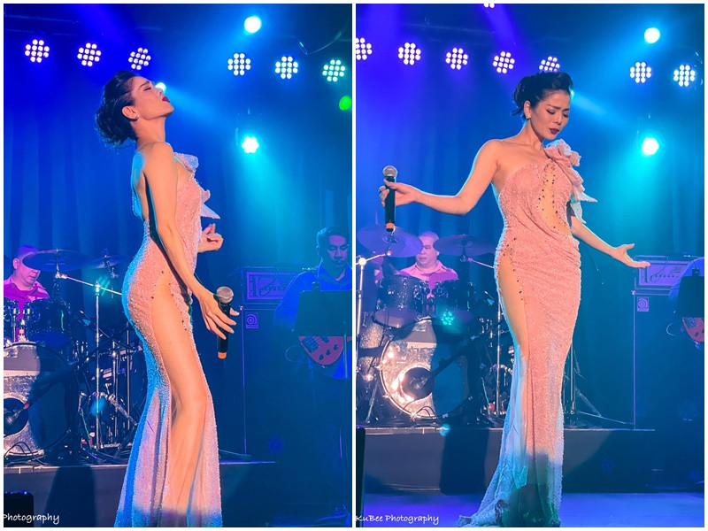 "Nữ hoàng phòng trà" được nhiều khán giả khen ngợi đẹp kiêu sa, quyến rũ trên sân khấu.