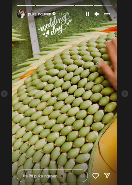 Puka còn đăng tải hình ảnh trang trí cho đám cưới.