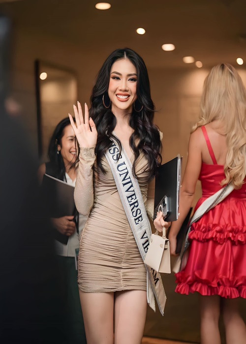 Đến nay, đã là ngày thứ 4 Bùi Quỳnh Hoa tham gia Miss Universe 2023. Cô thi quốc tế sau loạt lùm xùm. Ảnh: Miss Universe Vietnam.