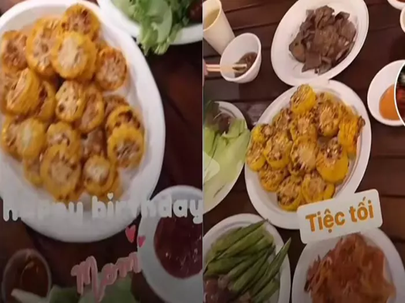 Puka không lộ diện trong tiệc sinh nhật. Tuy nhiên, cô khoe ăn tối có những món ăn và cách bài trí y hệt với bữa tiệc của gia đình Gin Tuấn Kiệt. Ảnh: Gia Đình Việt Nam.