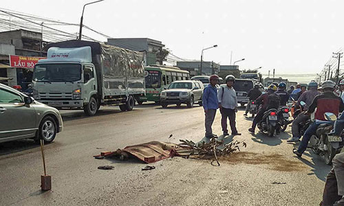 Hiện trường vụ tai nạn thương tâm.
