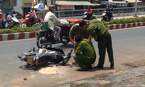 Hiện trường nơi 2 nữ sinh bị tạt axit.