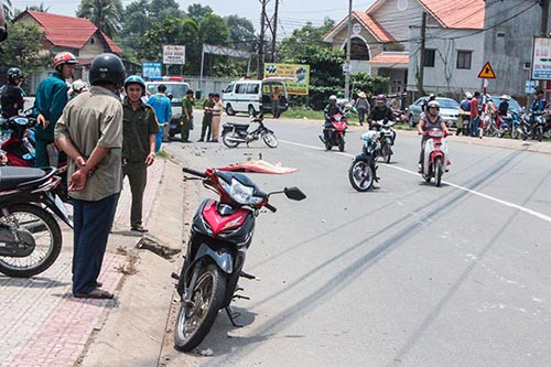 Hiện trường vụ tai nạn.