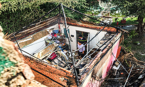 Hiện trường vụ hoả hoạn.