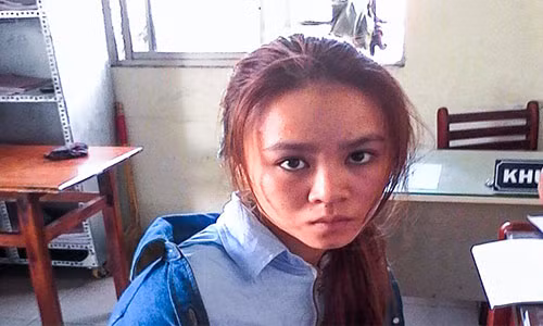 Nữ quái Ngô Thị Thu Nhịp tại cơ quan điều tra.