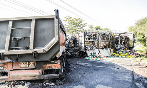 Hiện trường vụ tai nạn kinh hoàng.