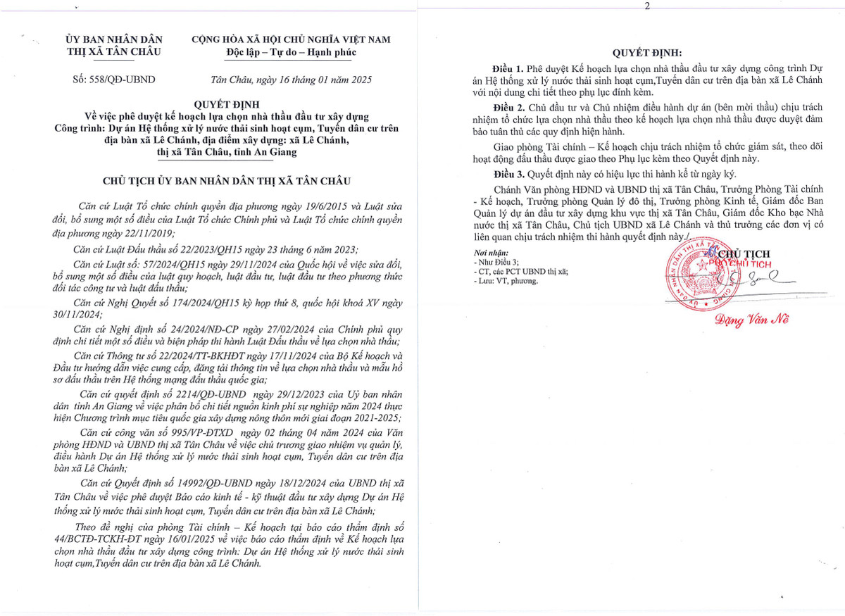 An Giang: Cty Phuoc Van Thinh nguoc dong thang goi thau hon 3,5 ty