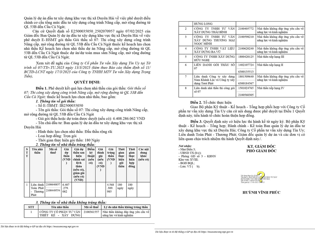 Trà Vinh: Liên danh 2 thành viên trúng gói thầu nâng cấp đường Tra Vinh: Lien danh 2 thanh vien trung goi thau nang cap duong