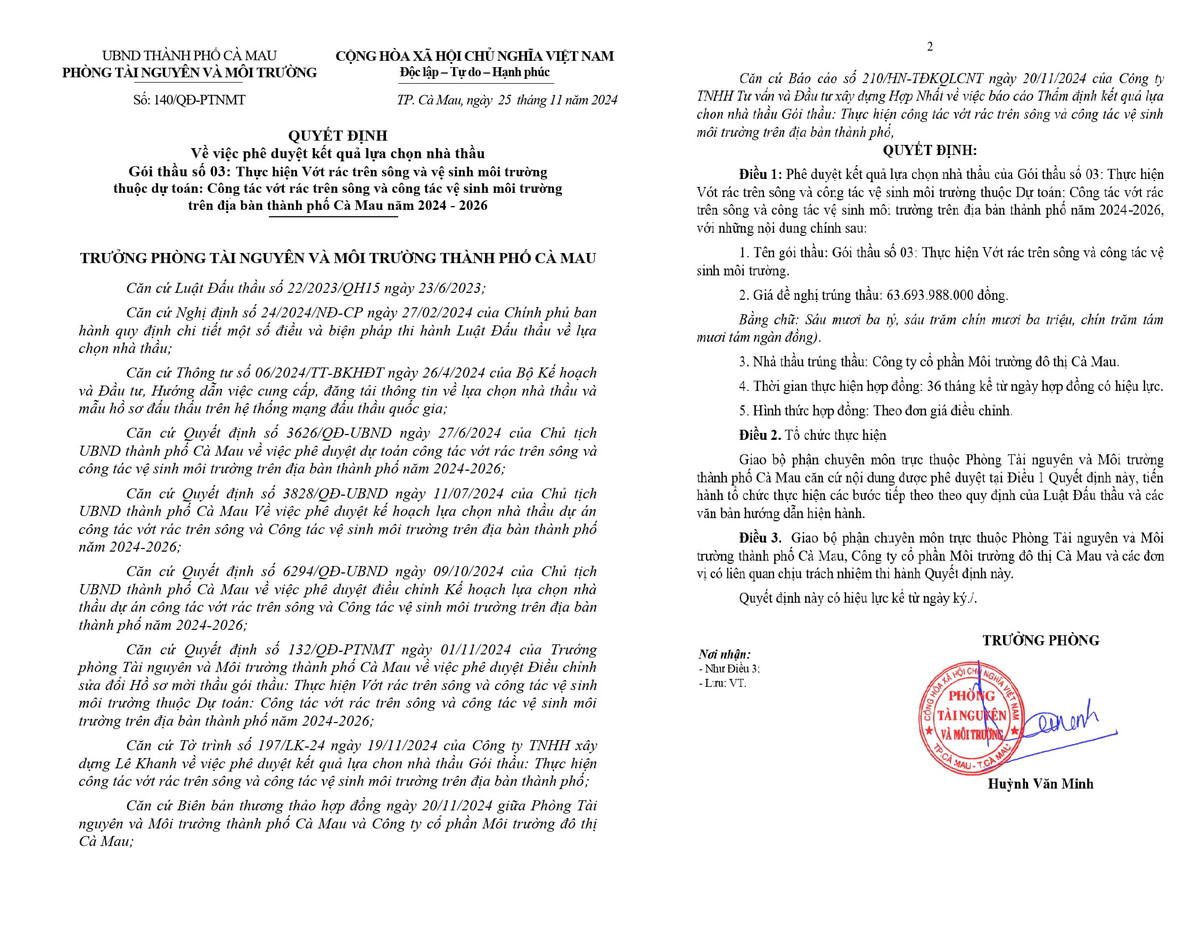 Cty CP Moi truong Do thi Ca Mau mot minh ve dich goi thau hon 54 ty-Hinh-4