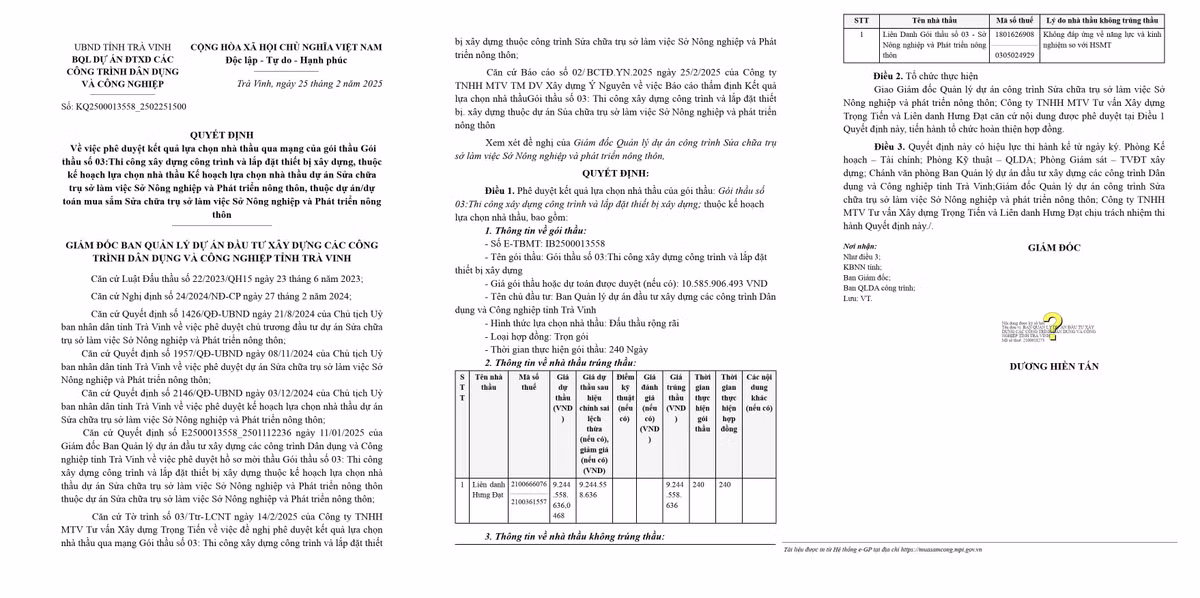 Tra Vinh: Ai trung goi thau sua chua tru so lam viec So NN&PTNT hon 9 ty?-Hinh-2