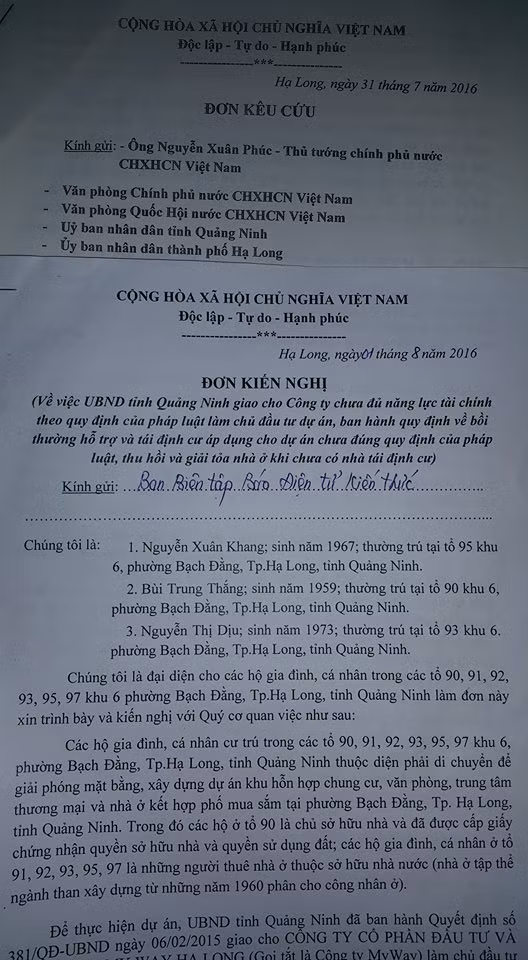 Thậm chí họ đã 2 lần phải cầu cứu lên Thủ tướng Chính Phủ.