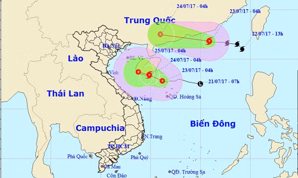 Bao so 3 suy yeu, ap thap co the manh len thanh bao tren Bien Dong