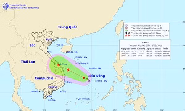 Ap thap nhiet doi tren Bien Dong co the manh len thanh bao