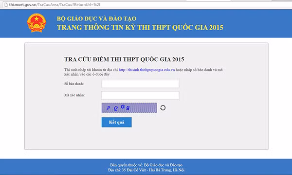 Thi sinh da co the tra cuu diem thi THPT Quoc gia