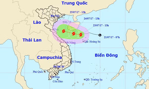 Ap thap manh len thanh bao so 4, huong vao Viet Nam