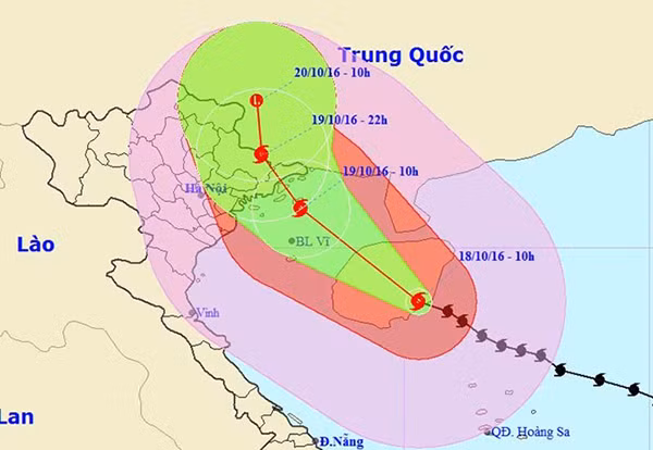 Đường đi của bão số 7. Ảnh: NCHMF.