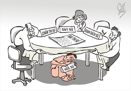 Môn Sử sẽ bị phá nát khi đem tích hợp vào các môn học khác. Tranh: Sa Tế.